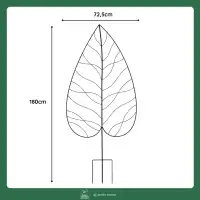 Treillis décoratif grande Feuille - Tuteur pour plante grimpante en fer L.72,50 x H.180cm