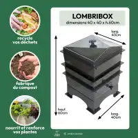 Lombribox et 200g vers offre découverte - L.40 x l.40 x H.60cm - 32Litres
