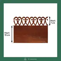 Bordure de pelouse motif volute en acier - H.20 x L.480 cm