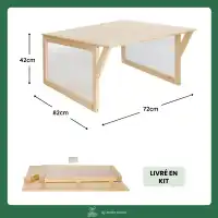 Garage pour robot tondeuse en bois L.72 x l.82 x H.42cm
