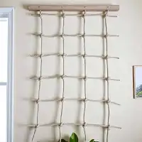 Treillis filet en bois et corde pour plante grimpante et décoration murale - Douglas et chanvre synthétique L.90 x H.150cm