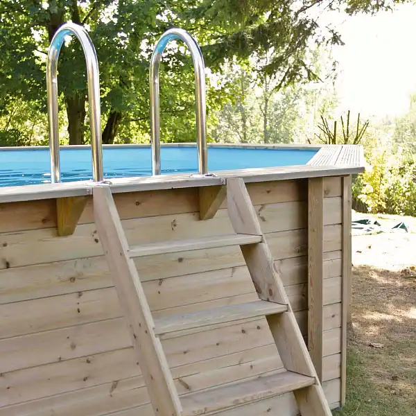 echelle piscine bois ubbink  echelle piscine bois ubbink