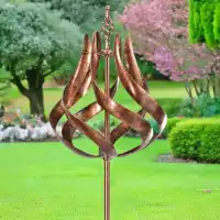 Eolienne Roseland en métal avec pied - Bronze - H.192 x D.44cm