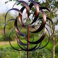 Eolienne Grantchester en métal avec pied - Bronze - H. 183 x l. 61 x P. 23 cm