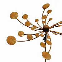 Éolienne de jardin en fer rouillé D.54 x H.140 cm - Spirales