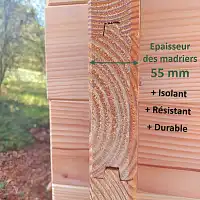 Chalet de jardin NANTUA 20m2 toit plat - Bois Douglas 55mm fabrication française L. 5,1 x l. 3,9 x H. 2,5m  Chalet de jardin NANTUA 20m2 toit plat - Bois Douglas 55mm fabrication française L. 5,1 x l. 3,9 x H. 2,5m