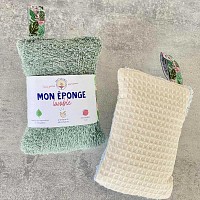 Eponge lavable et réutilisable en tissu - Vert