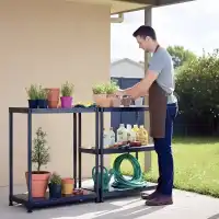 Étagère en plastique solide modulable - 5 tablettes, 50kg par étage L.90 x P.40 x H.184cm