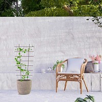 Treillage éventail en acier pour pot et balcon H. 77cm