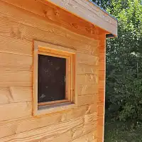 Chalet de jardin BALMAY 15m2 toit plat - Bois Douglas 55mm fabrication française L. 3,9 x l. 3,9 x H. 2,5m