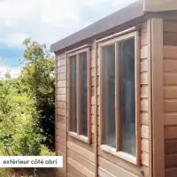 Serre de jardin en bois avec abri ALTON Fusion 8 - Cèdre rouge 8.69m2