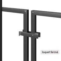 Portillon pour clôture décorative PRATIC en métal noir - L.123 x H.85cm
