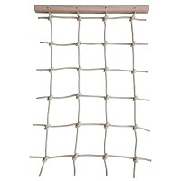 Treillis filet en bois et corde pour plante grimpante et décoration murale - Douglas et chanvre synthétique L.90 x H.150cm