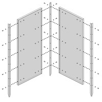 Clôture en métal avec motifs