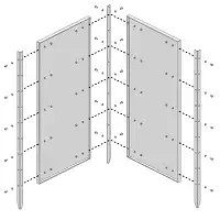Clôture en métal avec motifs