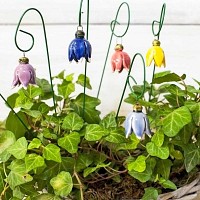 Bruyère bleu clair - Fleur en céramique sur tige à planter