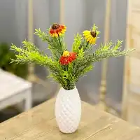 Camomille en céramique sur tige à planter - Déco jardin