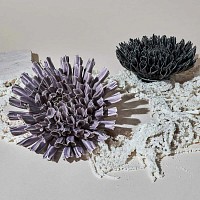Fleur corail en céramique Fractal 18cm - Lilas