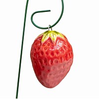Fraise en céramique sur tige à planter - Déco jardin