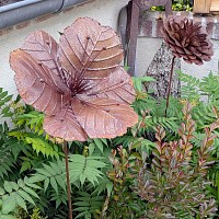 Tuteur fleur Dahlia en fer brut 22cm