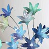 Petites fleurs artisanales en acier - Nuances de bleu - lot de 10