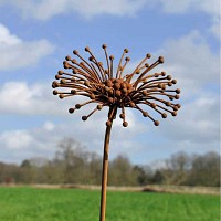Tuteur Fleur deco en fer brut tige 8mm