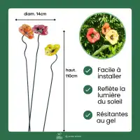 Fleur Coquelicot VERT en verre