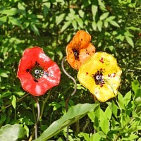 Fleur de verre Coquelicot artisanale
