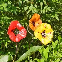 Fleur de verre Coquelicot artisanale