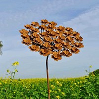 Tuteur Fleur deco en fer brut tige 8mm