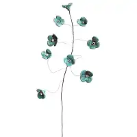 Fleurs de porcelaine sur branche en acier - 45cm