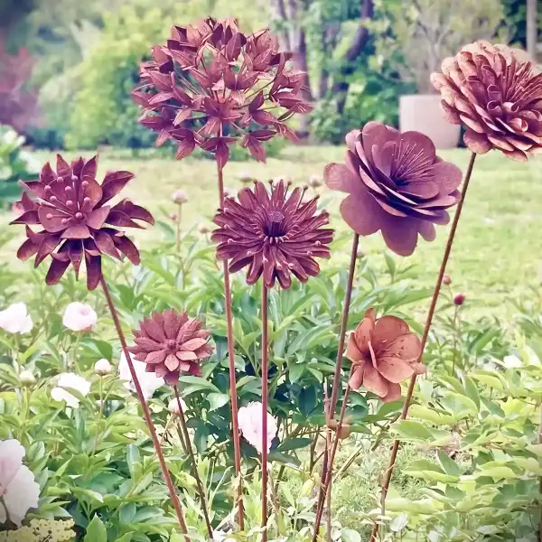fleurs acier rouille deco 2