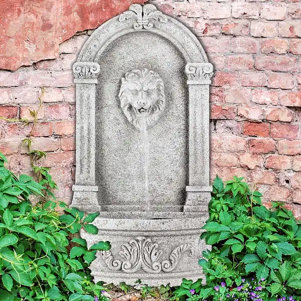 fontaine exterieur beton lion