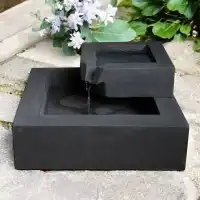 Fontaine de jardin carrée avec cascade anthracite L.50 x l.50 x H.30 cm