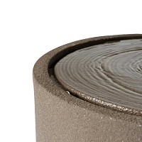 Fontaine de jardin ronde avec LED en plastique recyclé effet pierre brute - Sable ou anthracite - D.49 x H.25 cm