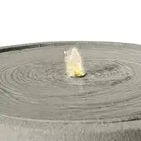 Fontaine de jardin ronde avec LED en plastique recyclé effet pierre brute - Sable ou anthracite - D.49 x H.25 cm