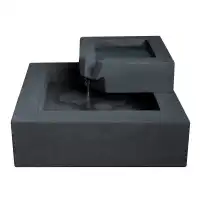 Fontaine de jardin carrée avec cascade anthracite L.50 x l.50 x H.30 cm