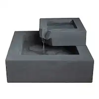 Fontaine de jardin carrée avec cascade anthracite L.50 x l.50 x H.30 cm