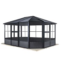 Pavillon de jardin Charleston 14,7m2 - Aluminium et acier galvanisé 3,8x3,8m
