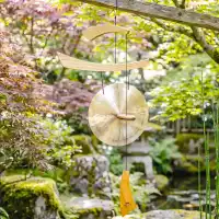 Gong Empereur en bois à suspendre H.86cm
