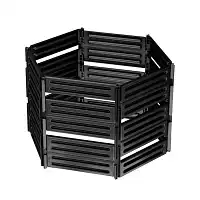 Composteur 1100L hexagonal en plastique recyclé Noir