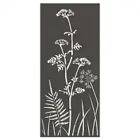 Panneau décoratif extérieur en métal L.80 x H.180cm - Motif fleurs