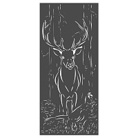 Panneau décoratif extérieur en métal L.80 x H.180cm - Animaux de la forêt