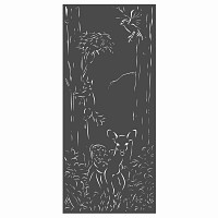 Panneau décoratif extérieur en métal L.80 x H.180cm - Animaux de la forêt