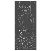 Panneau décoratif extérieur en métal L.80 x H.180cm - Animaux de la forêt