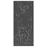 Panneau décoratif extérieur en métal L.80 x H.180cm - Animaux de la forêt