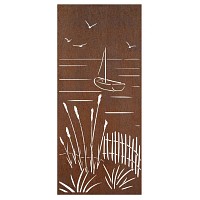 Panneaux décoratifs en acier corten L.240 x H.180cm - Bord de mer