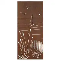 Panneaux décoratifs en acier corten L.240 x H.180cm - Bord de mer