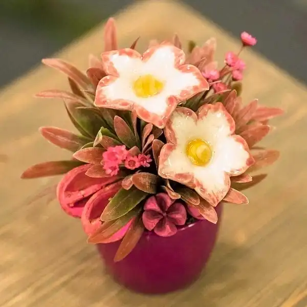 grande mauve fleur deco ceramique