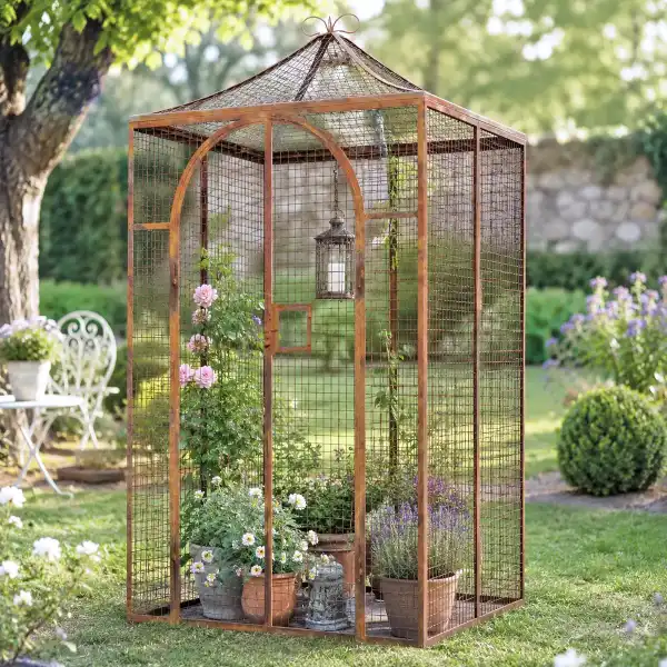 grande voliere deco metal rouille